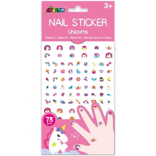 Avenir Nail Sticker Big Κωδ 60519 Παιδικά Αυτοκόλλητα Νυχιών 78 Τεμάχια - Unicorns